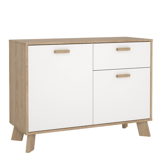 Cote | Furniture Ikast Sideboard, 2 Door + 1 Drawer - Oak & White Ikast, Sideboards 73686716hl49