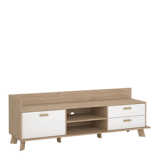 Cote | Furniture Ikast TV Unit, 1 Door, 2 Drawer - Oak & White Ikast, TV Stands 73686717hl49