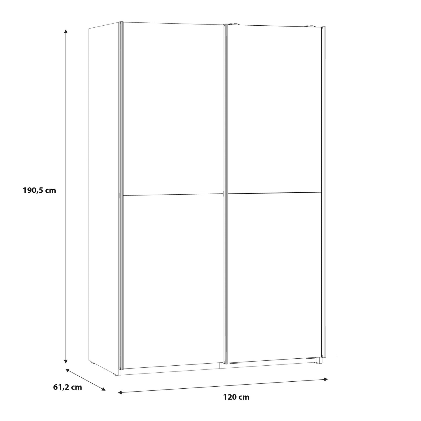 Cote | Furniture Babetta Sliding Wardrobe - White Babetta, Wardrobes 801bbts822x2-120