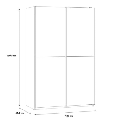 Cote | Furniture Babetta Sliding Wardrobe - White Babetta, Wardrobes 801bbts822x2-120