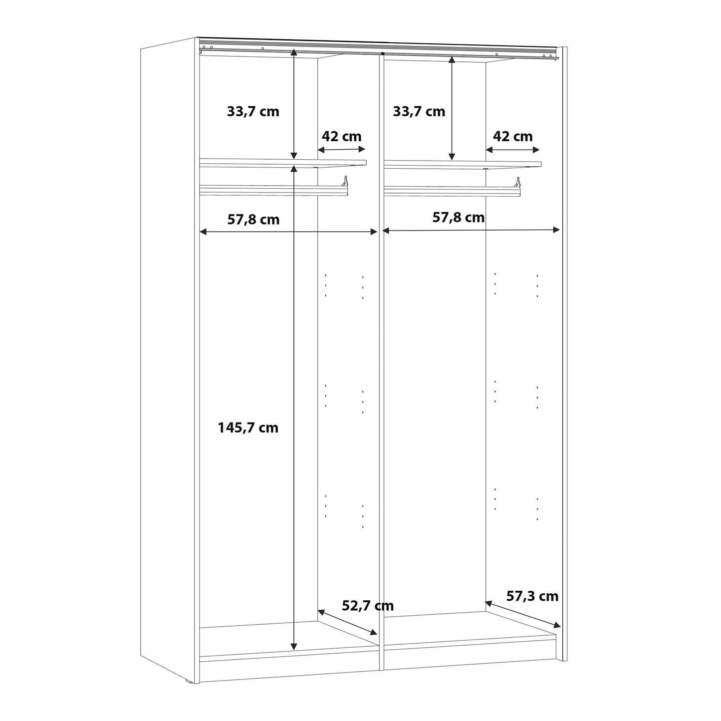 Cote | Furniture Babetta Sliding Wardrobe - White Babetta, Wardrobes 801bbts822x2-120