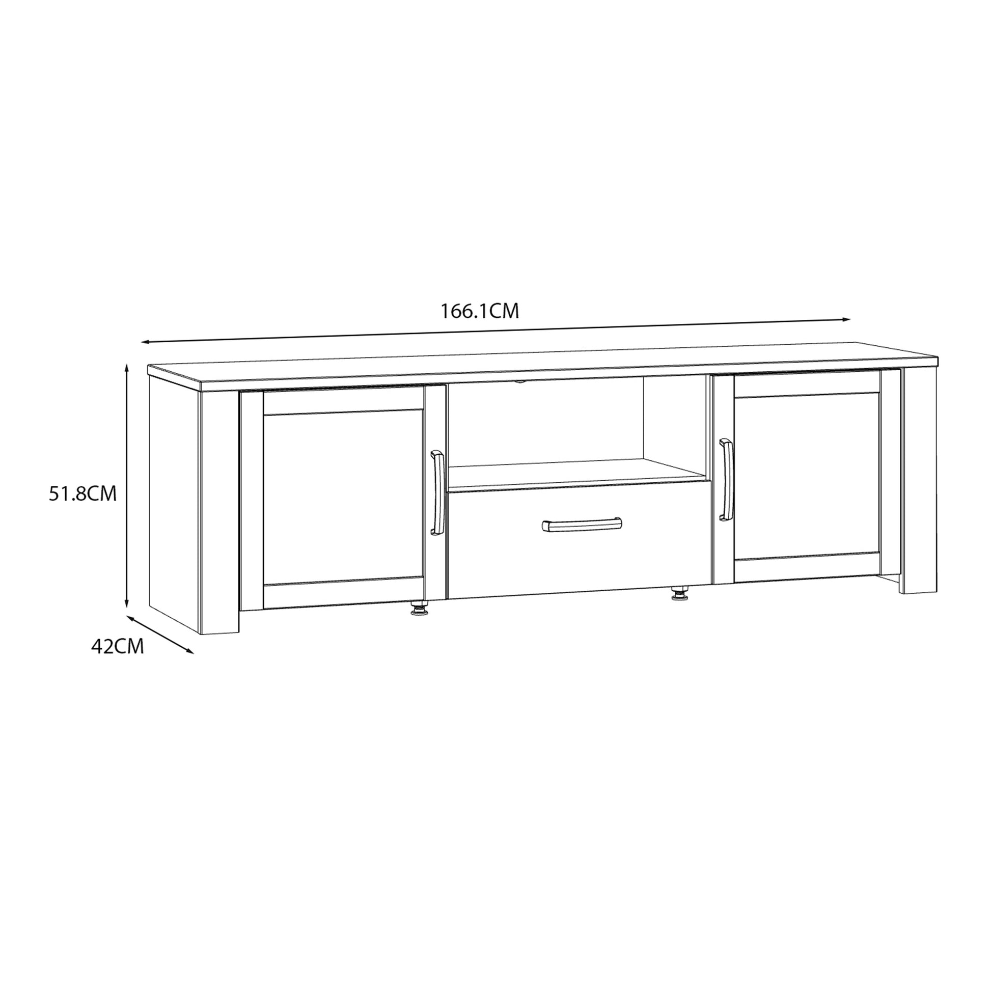 Cote | Furniture Bohol TV Unit (Inc. LED Light) - Oak & Navy Bohol, TV Stands 801bhlt131m348p1