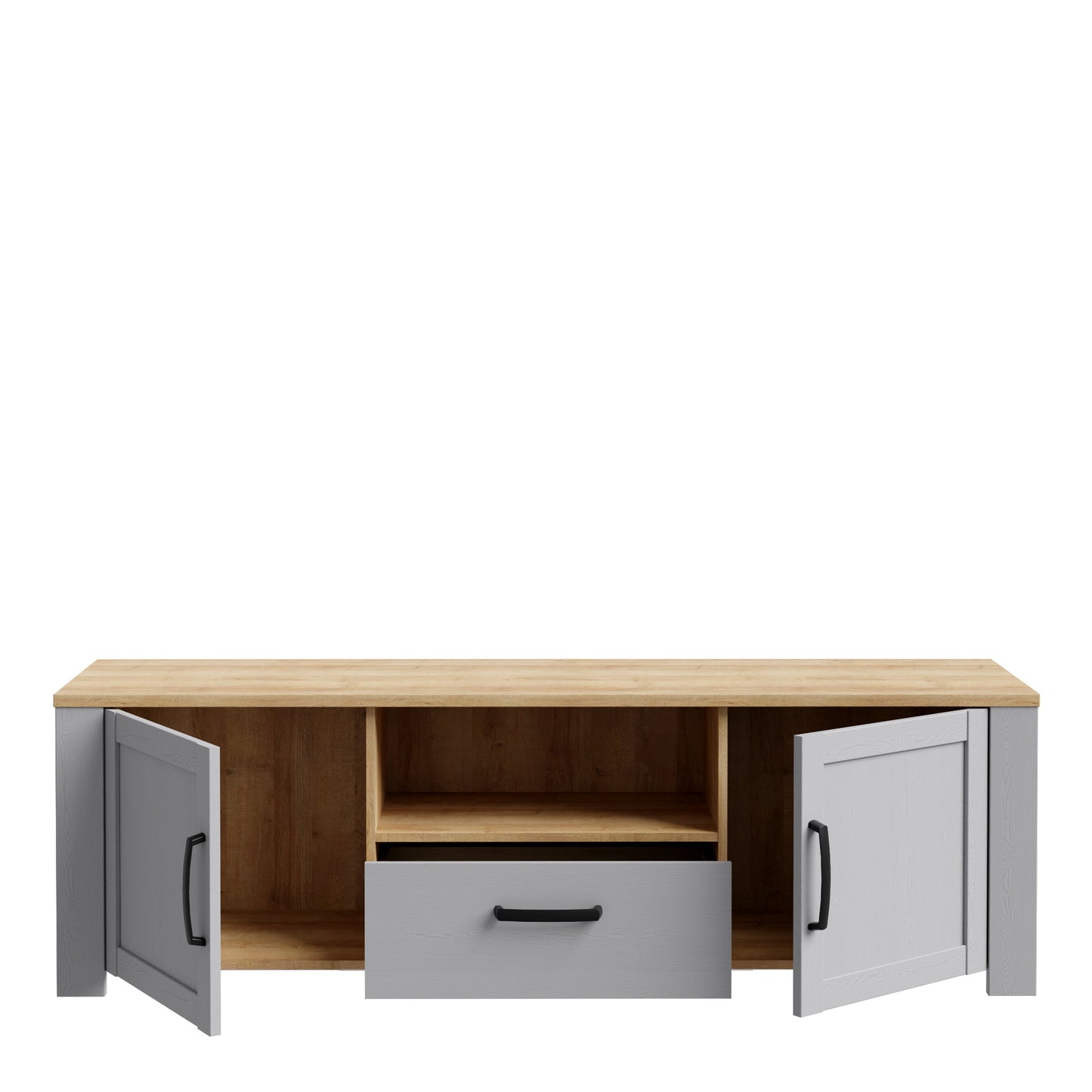 Cote | Furniture Bohol TV Unit (Inc. LED Light) - Oak & Grey Oak Bohol, TV Stands 801bhlt131m478p2