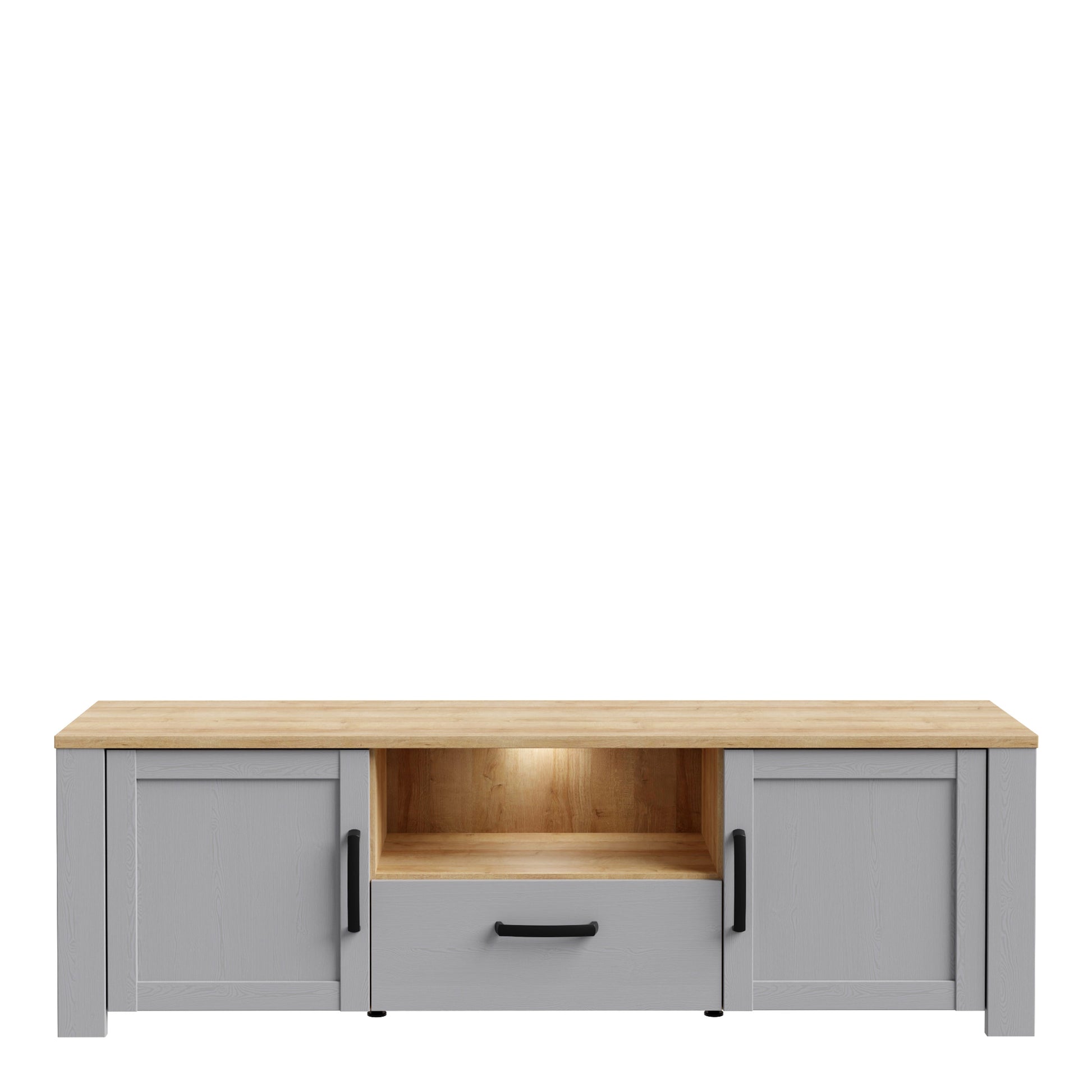 Cote | Furniture Bohol TV Unit (Inc. LED Light) - Oak & Grey Oak Bohol, TV Stands 801bhlt131m478p2