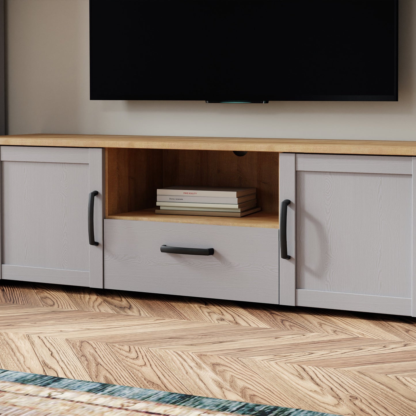 Cote | Furniture Bohol TV Unit - Oak/Grey Bohol, TV Stands 801bhlt131-m478