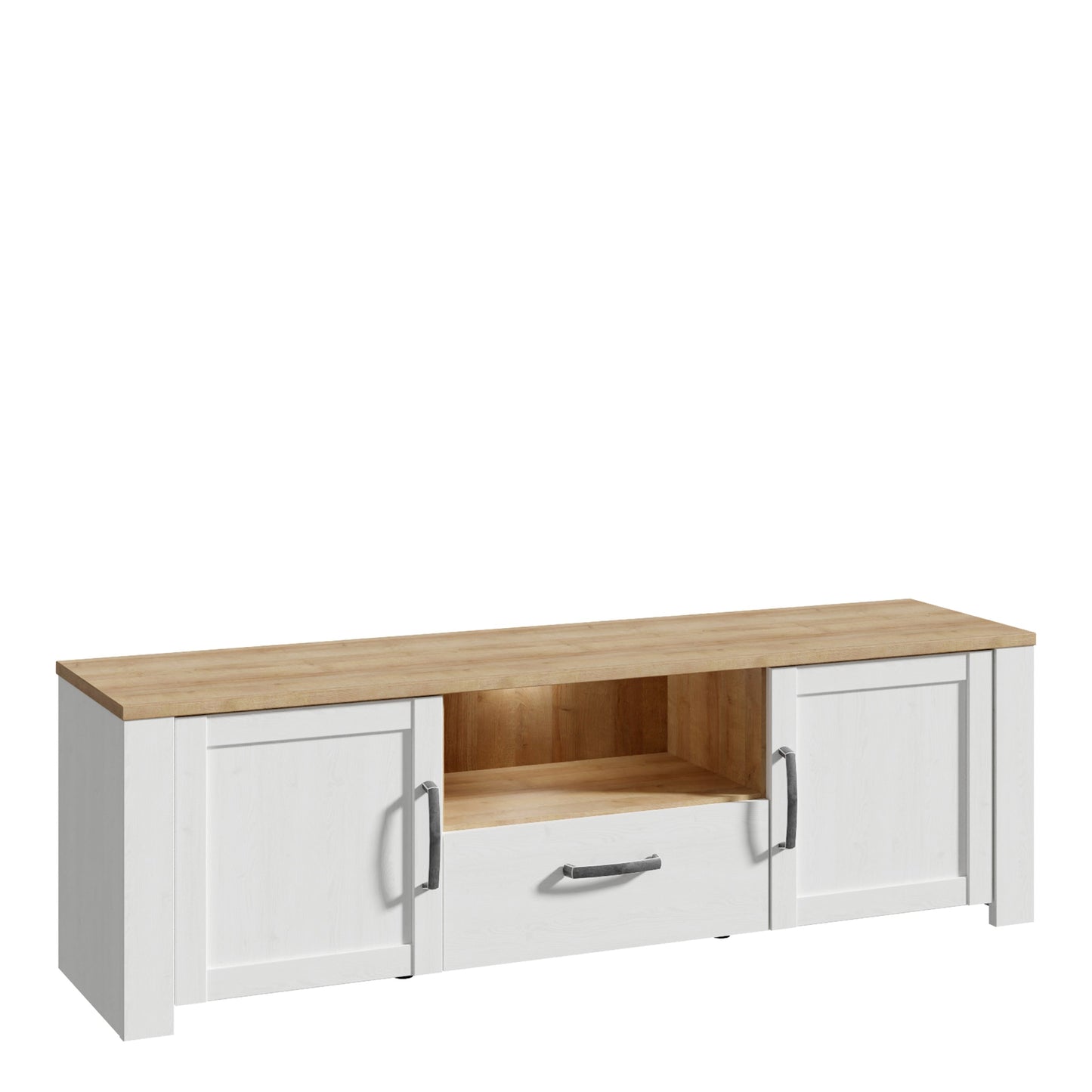 Cote | Furniture Bohol TV Unit (Inc. LED Light) - Oak & White Bohol, TV Stands 801bhlt131m482p3