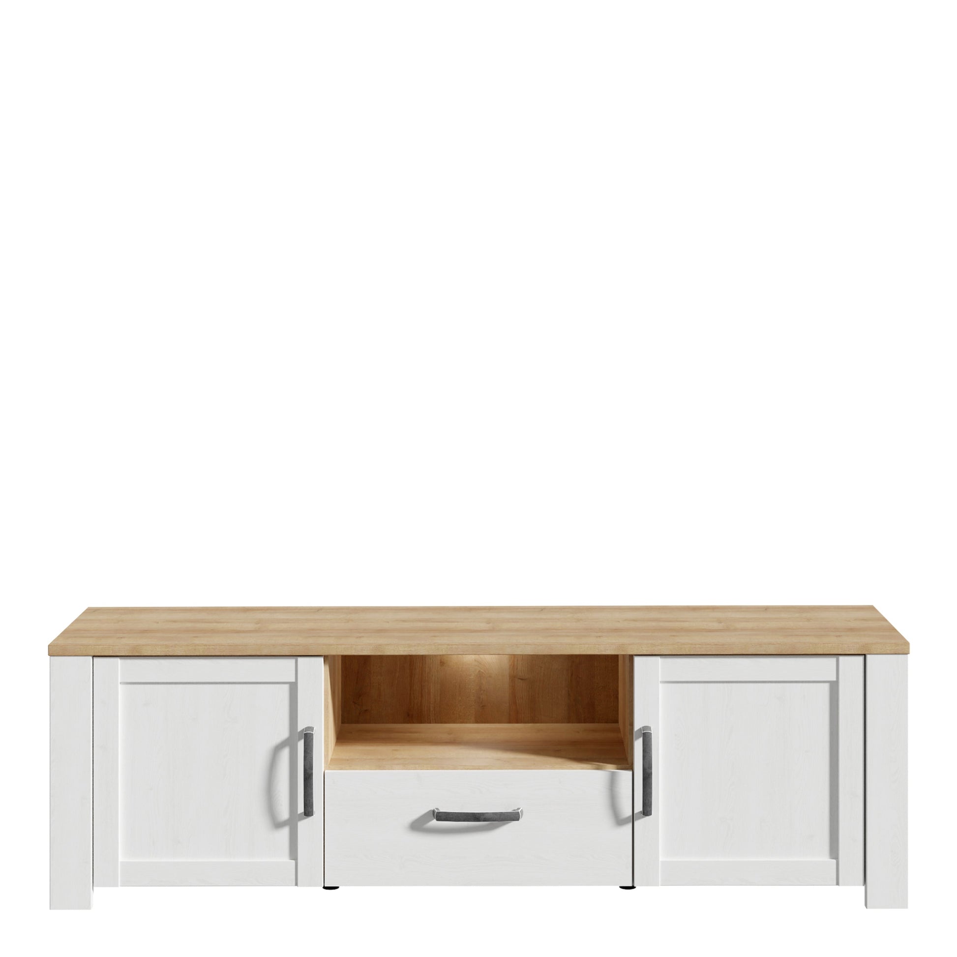 Cote | Furniture Bohol TV Unit (Inc. LED Light) - Oak & White Bohol, TV Stands 801bhlt131m482p3