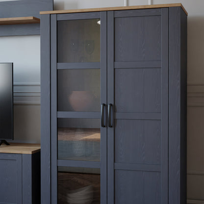 Cote | Furniture Bohol Display Cabinet - Oak/Navy Bohol, Display Cabinets 801bhlv621-m348