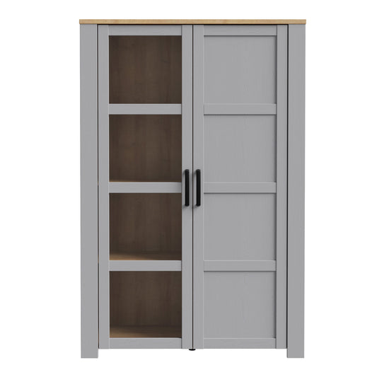 Cote | Furniture Bohol Display Cabinet (Inc. 2x LED Lights) - Oak & Grey Oak Bohol, Display Cabinets 801bhlv621m478p5