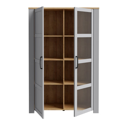 Cote | Furniture Bohol Display Cabinet (Inc. 2x LED Lights) - Oak & Grey Oak Bohol, Display Cabinets 801bhlv621m478p5