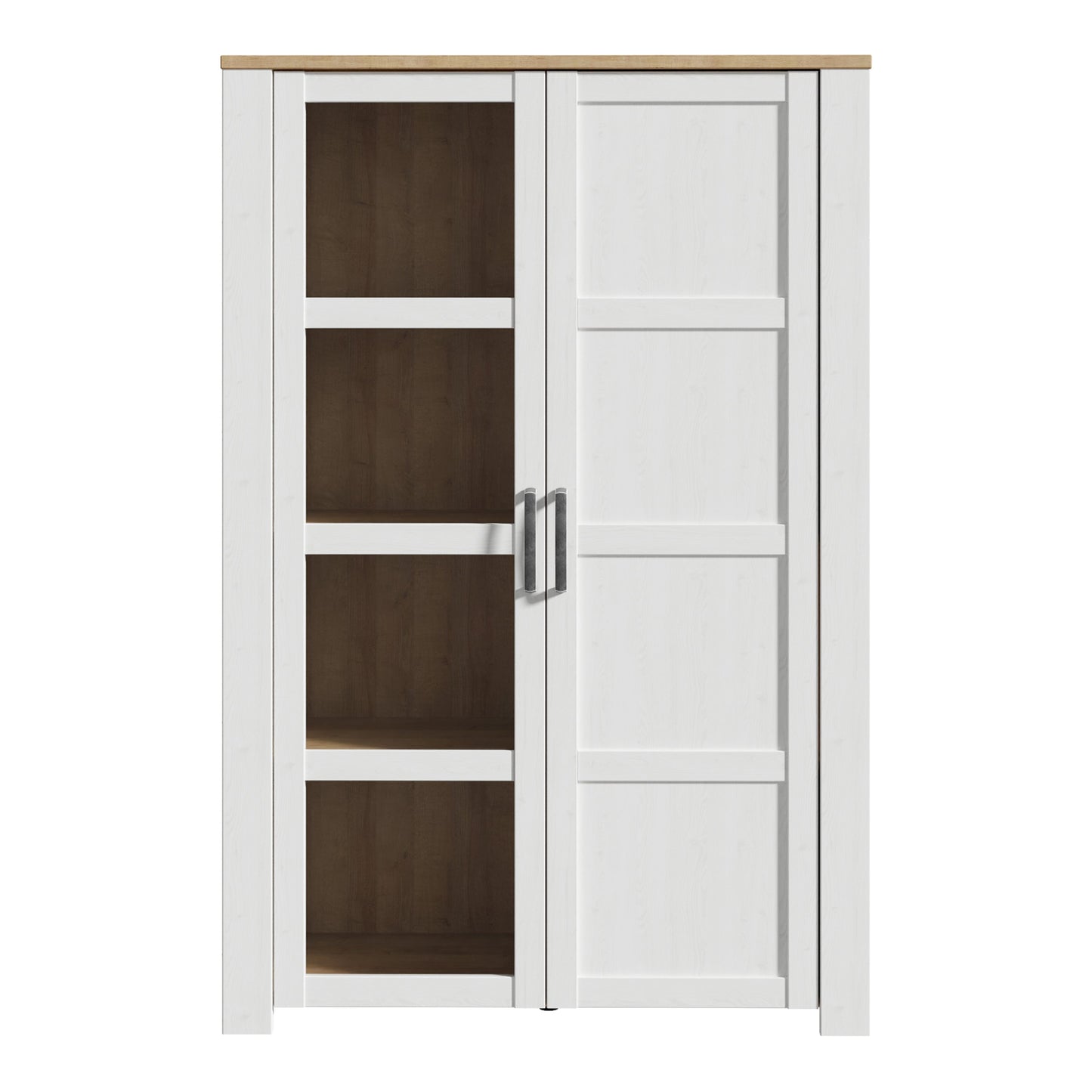 Cote | Furniture Bohol Display Cabinet (Inc. 2x LED Lights) - Oak & White Bohol, Display Cabinets 801bhlv621m482p6