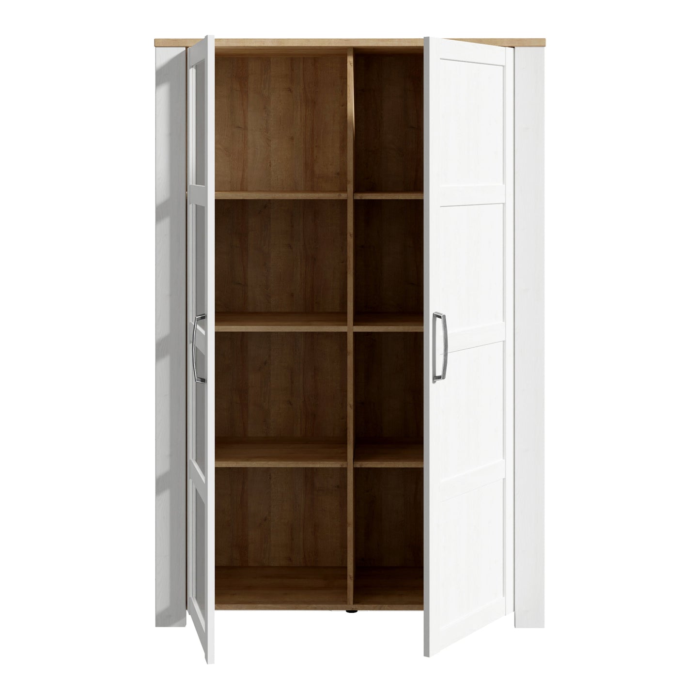 Cote | Furniture Bohol Display Cabinet (Inc. 2x LED Lights) - Oak & White Bohol, Display Cabinets 801bhlv621m482p6