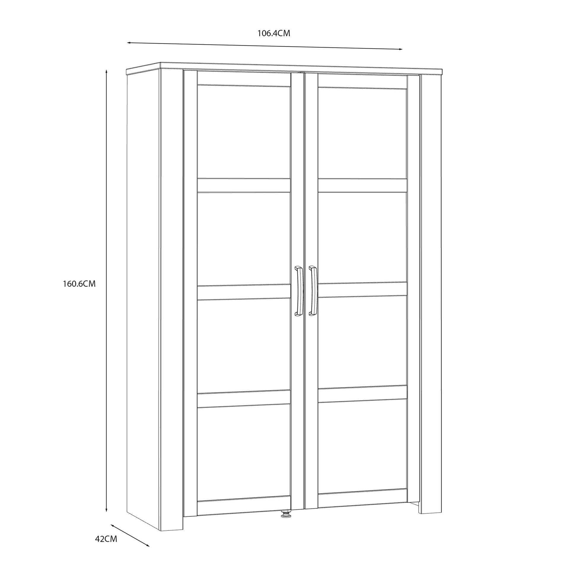 Cote | Furniture Bohol Display Cabinet (Inc. 2x LED Lights) - Oak & White Bohol, Display Cabinets 801bhlv621m482p6