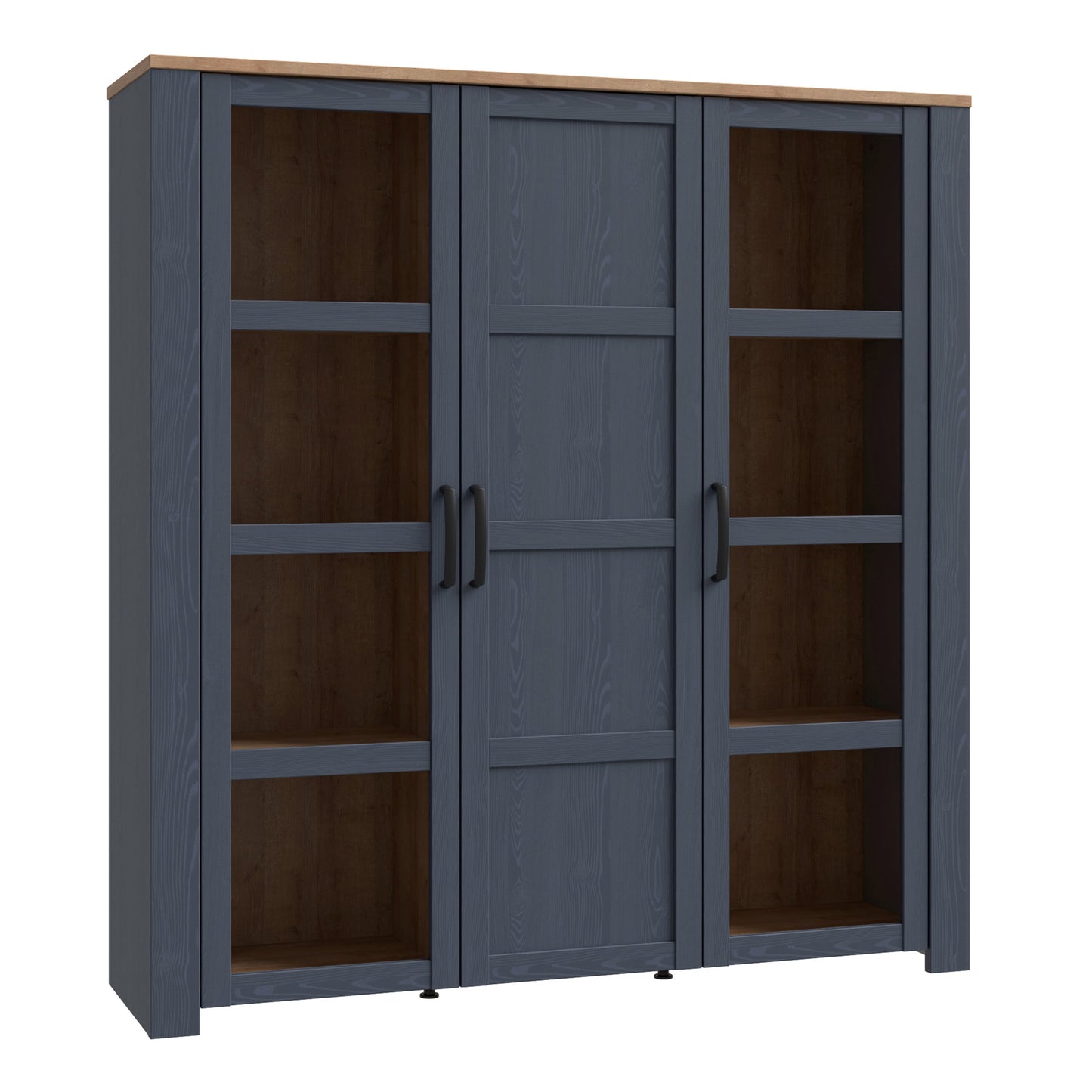 Cote | Furniture Bohol Display Cabinet, Large - Oak/Navy Bohol, Display Cabinets 801bhlv631-m348