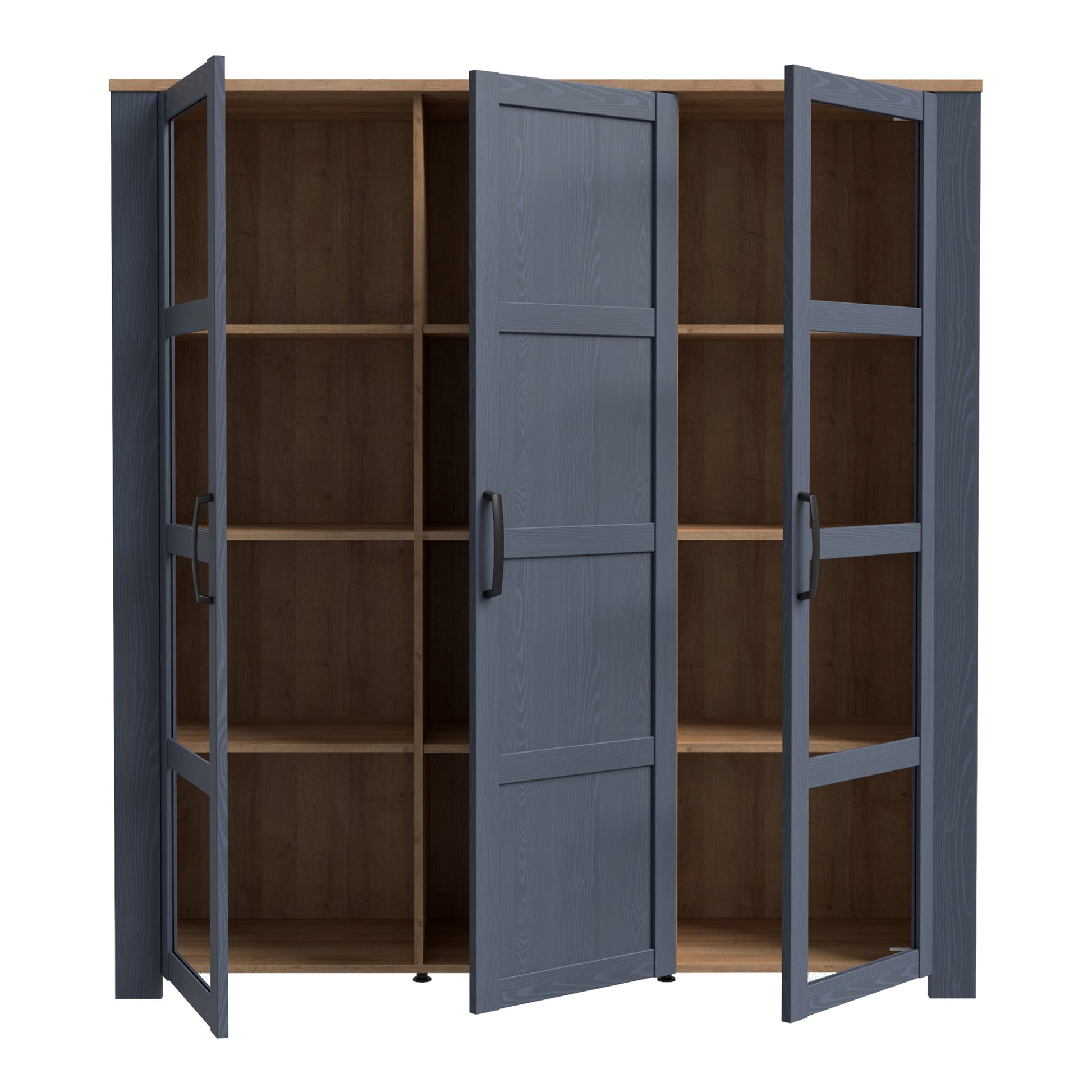 Cote | Furniture Bohol Display Cabinet, Large - Oak/Navy Bohol, Display Cabinets 801bhlv631-m348