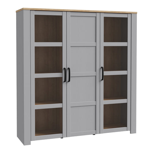 Cote | Furniture Bohol Display Cabinet, Large - Oak/Grey Bohol, Display Cabinets 801bhlv631-m478