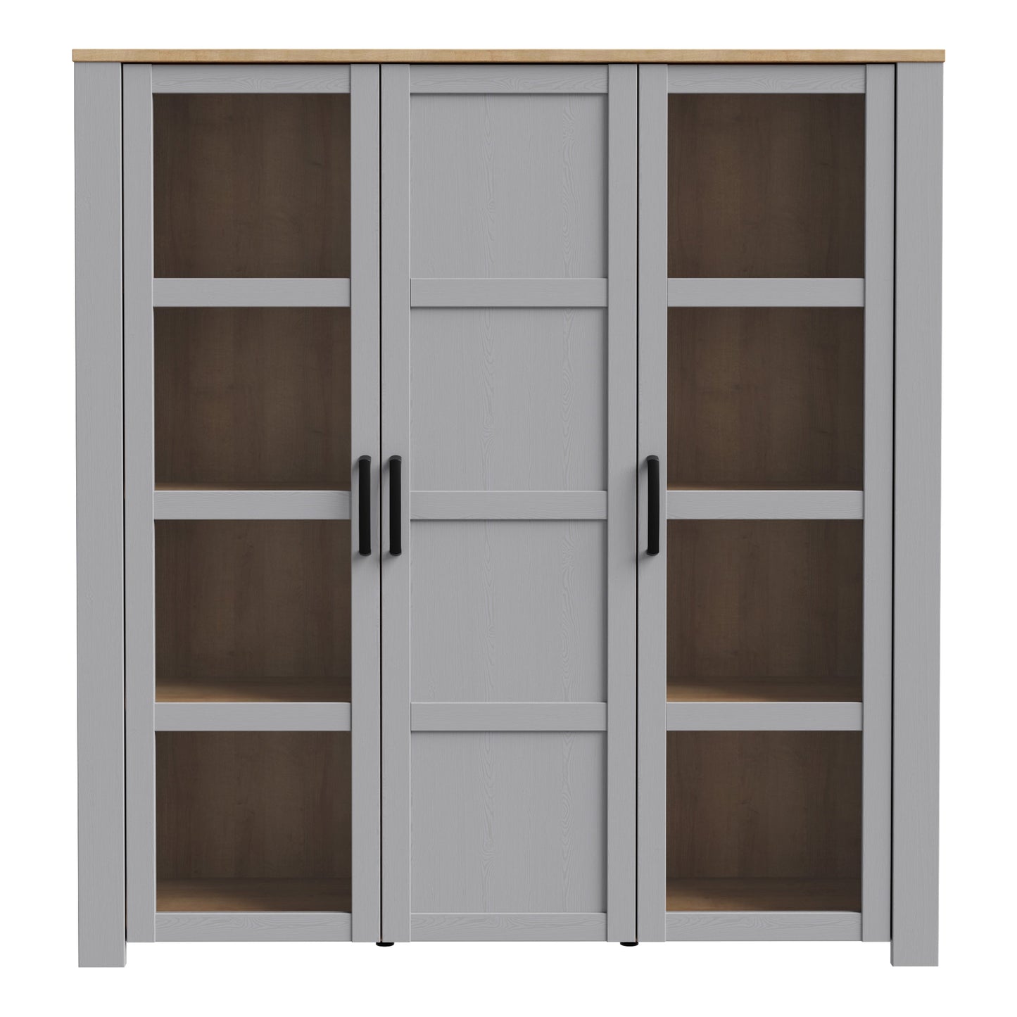 Cote | Furniture Bohol Display Cabinet Large (Inc. 4x LED Lights) - Oak & Grey Oak Bohol, Display Cabinets 801bhlv631m478p8