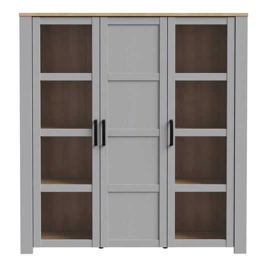 Cote | Furniture Bohol Display Cabinet Large (Inc. 4x LED Lights) - Oak & Grey Oak Bohol, Display Cabinets 801bhlv631m478p8