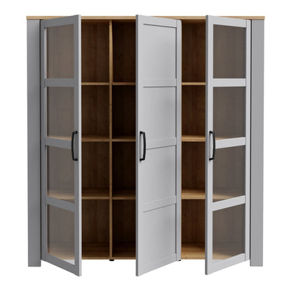 Cote | Furniture Bohol Display Cabinet Large (Inc. 4x LED Lights) - Oak & Grey Oak Bohol, Display Cabinets 801bhlv631m478p8