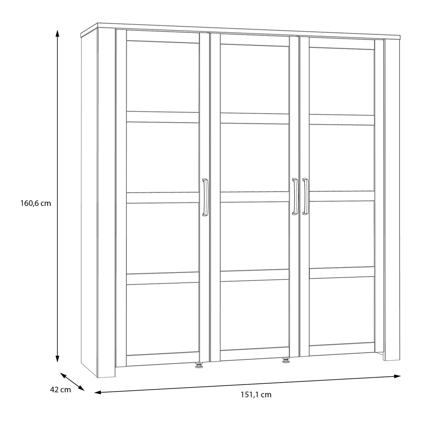 Cote | Furniture Bohol Display Cabinet Large (Inc. 4x LED Lights) - Oak & Grey Oak Bohol, Display Cabinets 801bhlv631m478p8