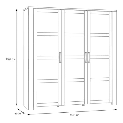 Cote | Furniture Bohol Display Cabinet Large (Inc. 4x LED Lights) - Oak & Grey Oak Bohol, Display Cabinets 801bhlv631m478p8