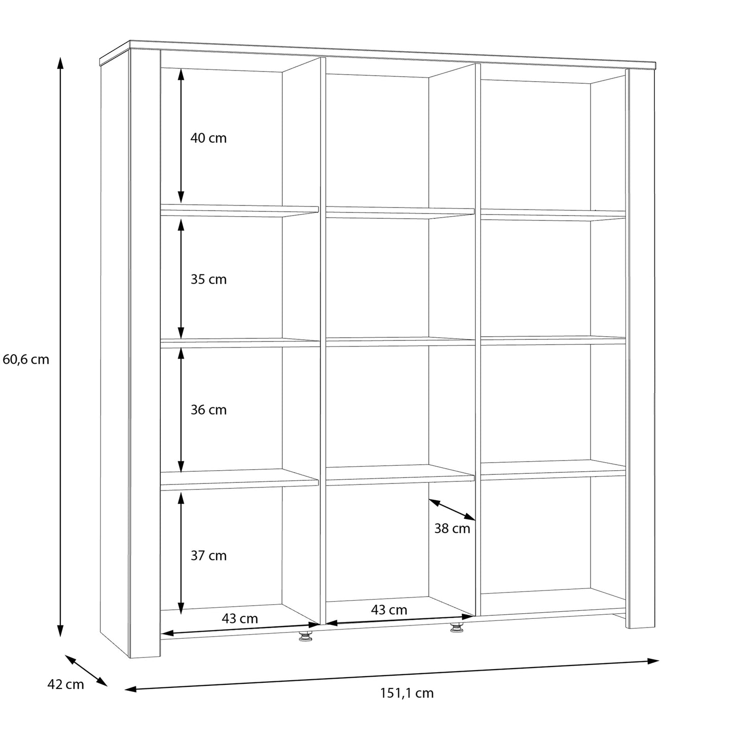 Cote | Furniture Bohol Display Cabinet Large (Inc. 4x LED Lights) - Oak & Grey Oak Bohol, Display Cabinets 801bhlv631m478p8