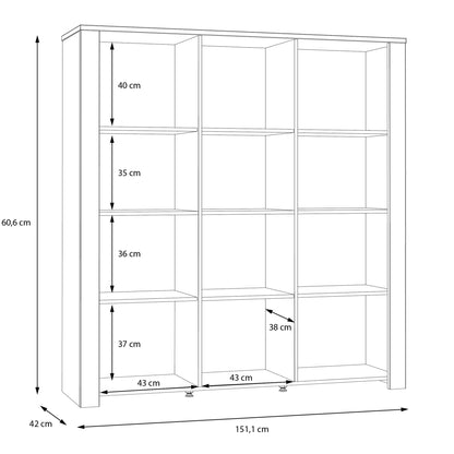 Cote | Furniture Bohol Display Cabinet Large (Inc. 4x LED Lights) - Oak & Grey Oak Bohol, Display Cabinets 801bhlv631m478p8