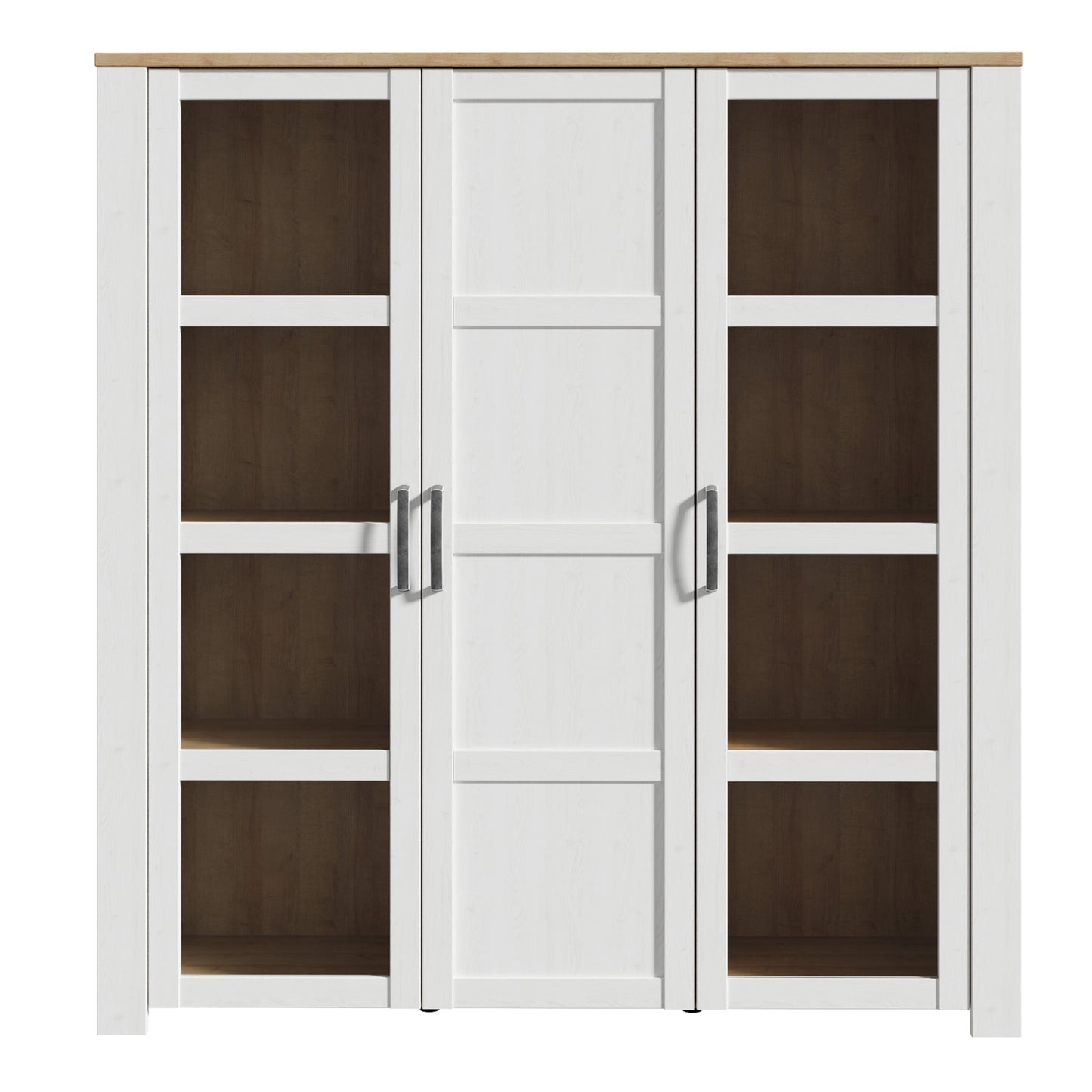 Cote | Furniture Bohol Display Cabinet Large (Inc. 4x LED Lights) - Oak & White Bohol, Display Cabinets 801bhlv631m482p9