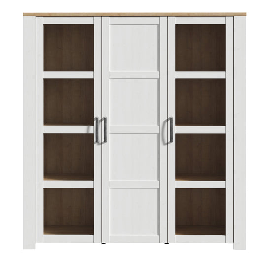 Cote | Furniture Bohol Display Cabinet Large (Inc. 4x LED Lights) - Oak & White Bohol, Display Cabinets 801bhlv631m482p9