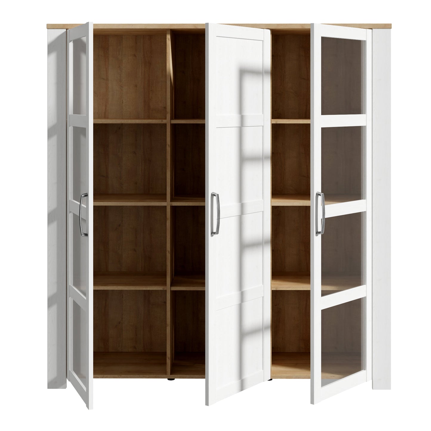 Cote | Furniture Bohol Display Cabinet Large (Inc. 4x LED Lights) - Oak & White Bohol, Display Cabinets 801bhlv631m482p9