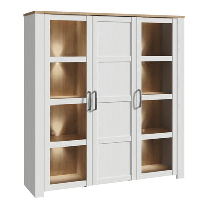 Cote | Furniture Bohol Display Cabinet Large (Inc. 4x LED Lights) - Oak & White Bohol, Display Cabinets 801bhlv631m482p9