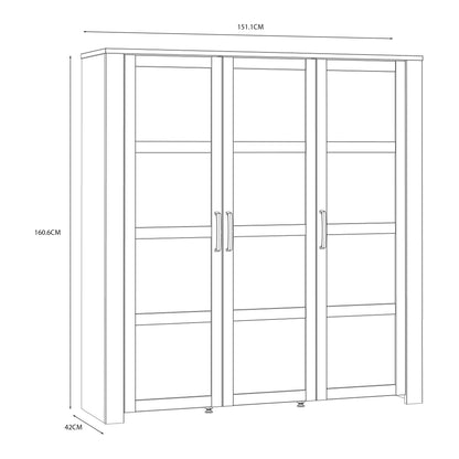 Cote | Furniture Bohol Display Cabinet Large (Inc. 4x LED Lights) - Oak & White Bohol, Display Cabinets 801bhlv631m482p9