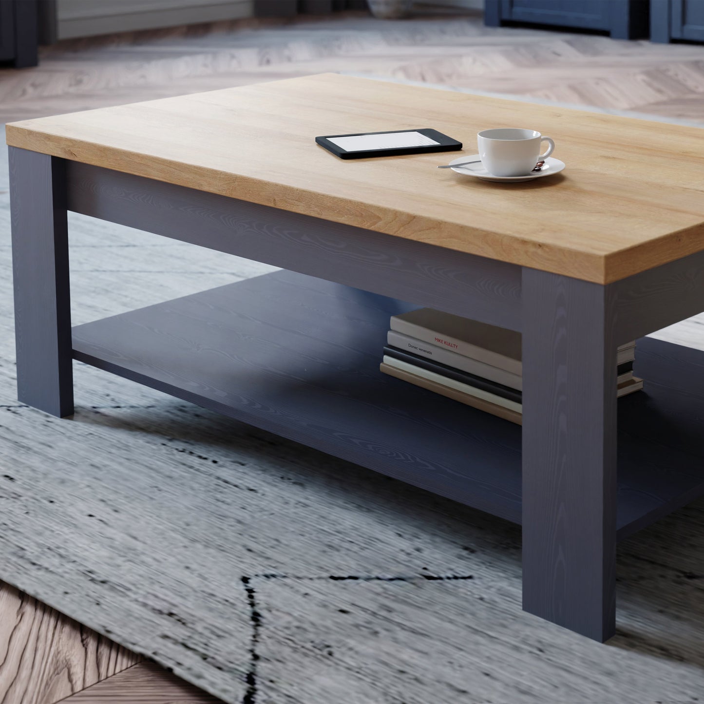 Cote | Furniture Bohol Coffee Table - Oak/Navy Bohol, Coffee Tables 801brct501-m348