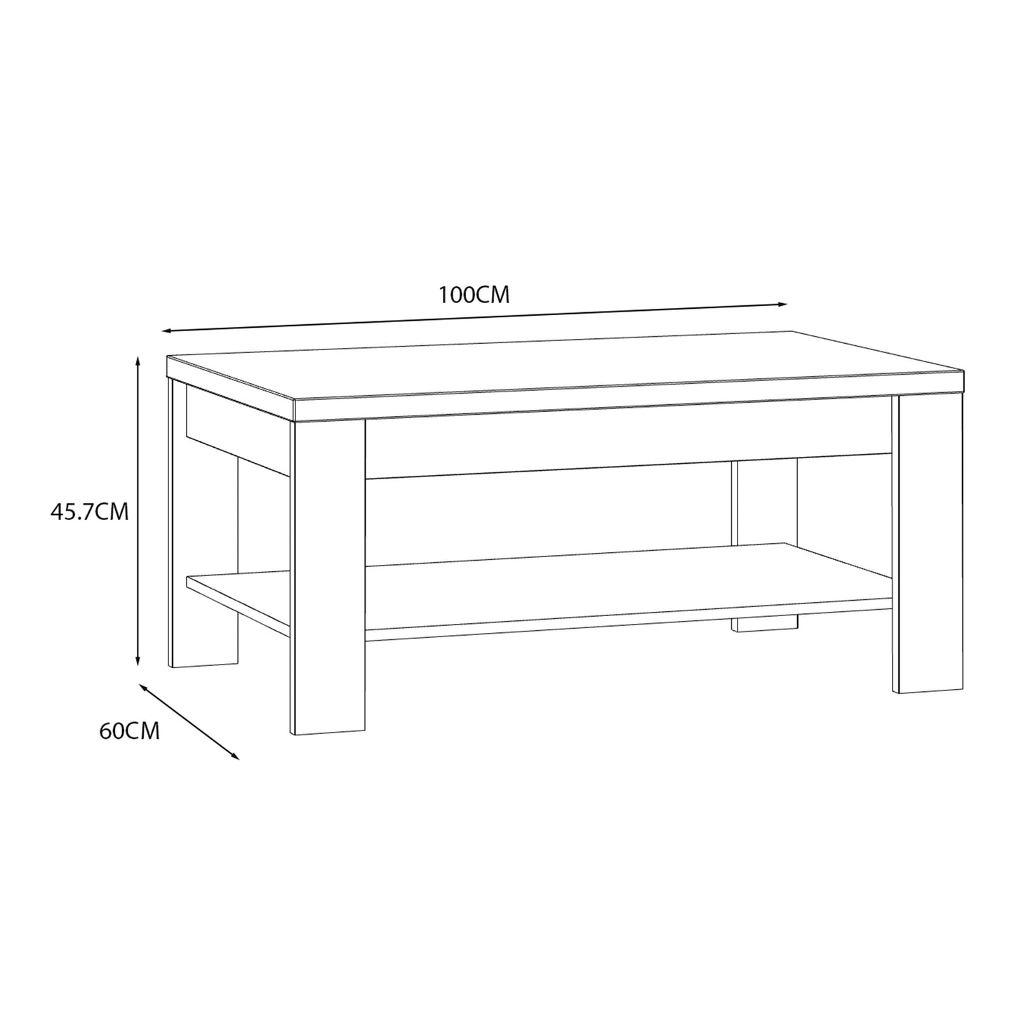 Cote | Furniture Bohol Coffee Table - Oak/Navy Bohol, Coffee Tables 801brct501-m348