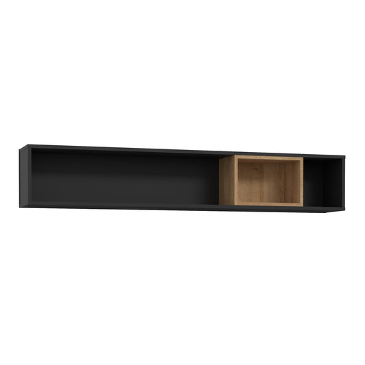 Cote | Furniture High Rock Wall Shelf, Including Small Cube Section - Black & Oak High Rock, Shelving 801cerb01-m197