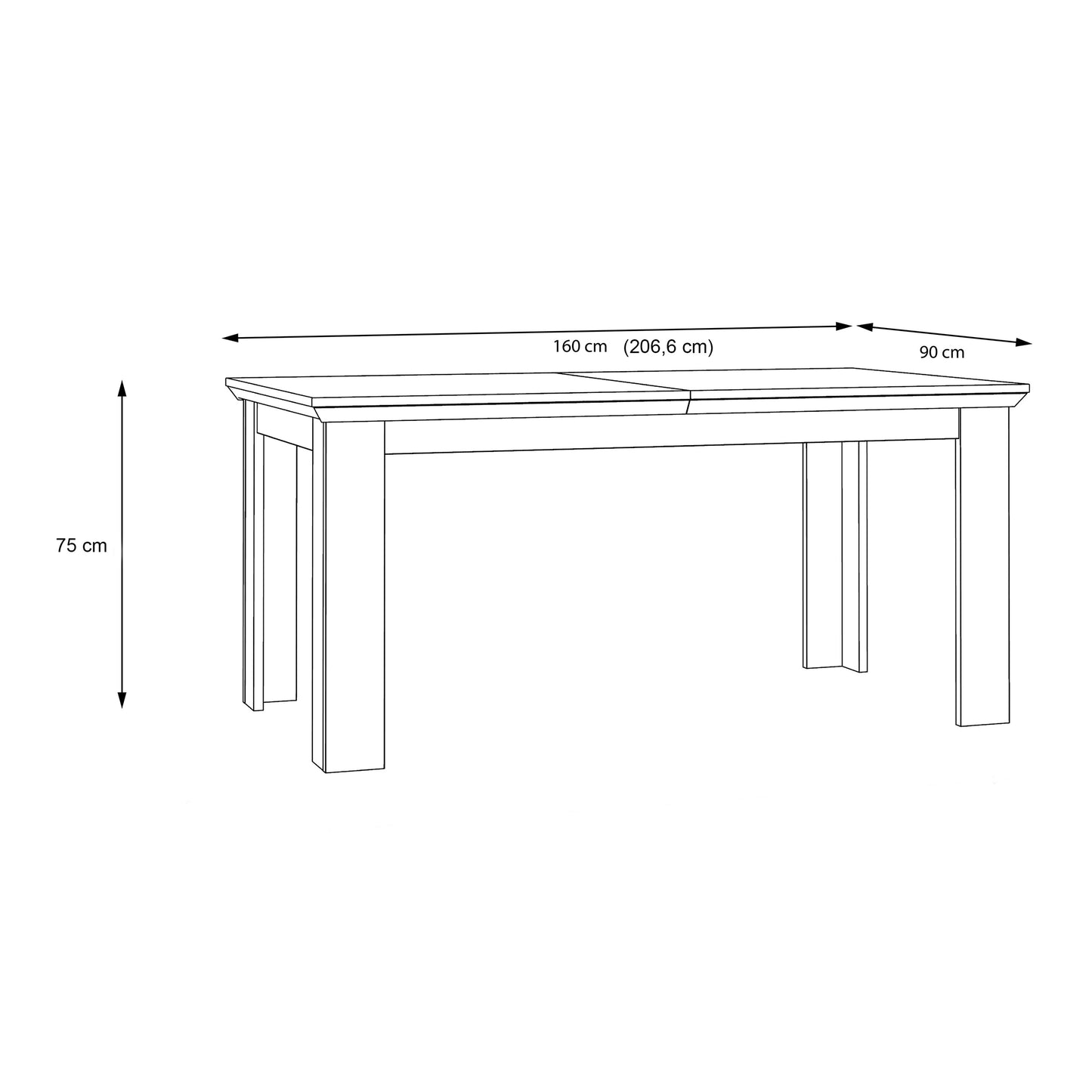 Cote | Furniture Illoppa 4-6 Extendable Dining Table - Snowy Oak & Oak Illopa, Dining Tables 801eplt401-j99