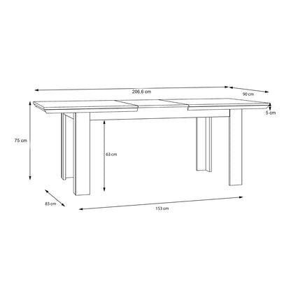 Cote | Furniture Illoppa 4-6 Extendable Dining Table - Snowy Oak & Oak Illopa, Dining Tables 801eplt401-j99