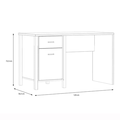 Cote | Furniture High Rock Desk, 1 Door + 1 Drawer - Black & Oak High Rock, Dressing Tables & Desks 801hrkb211l-m197