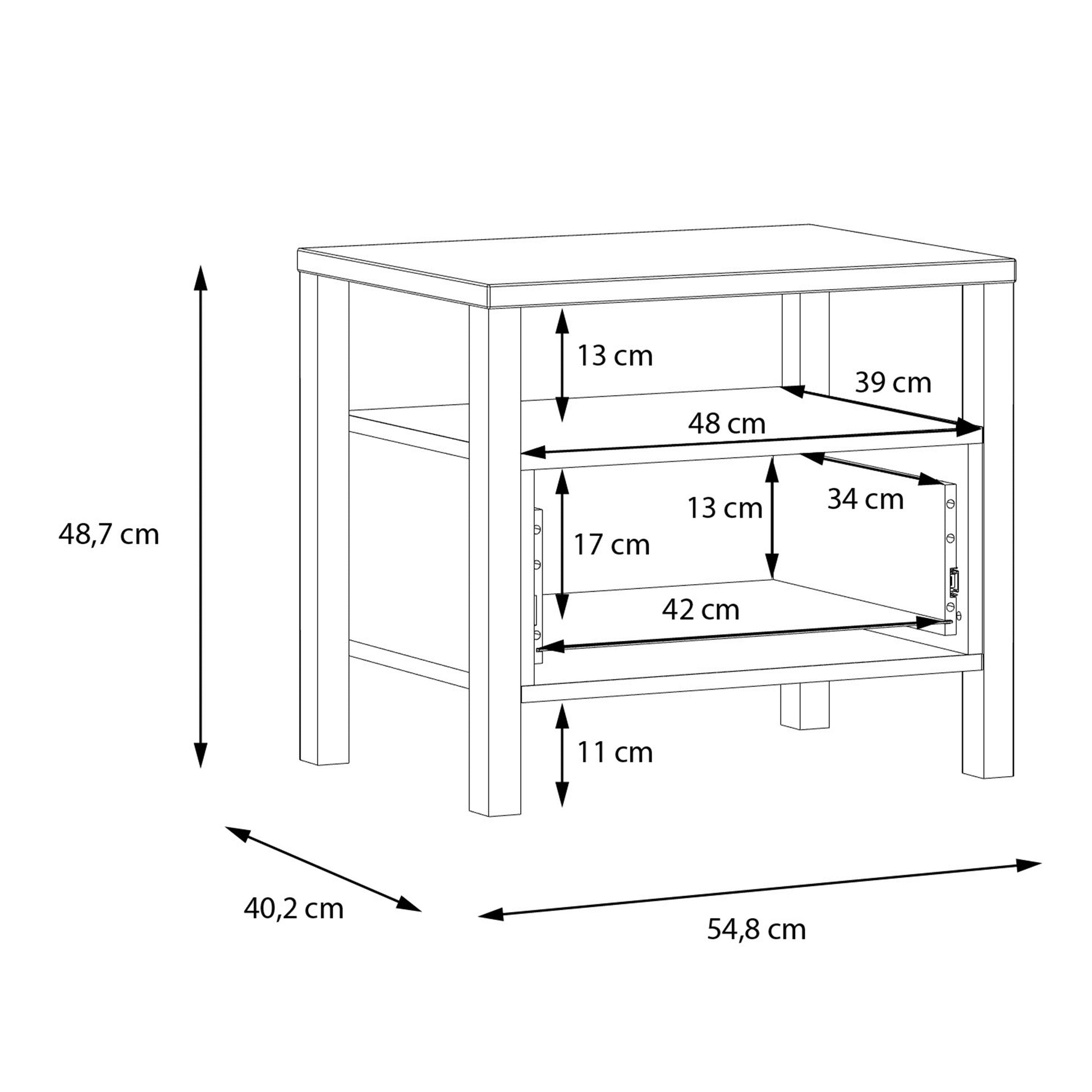 Cote | Furniture High Rock Bedside Table - Black & Oak High Rock, Bedside Tables 801hrkk011-m197