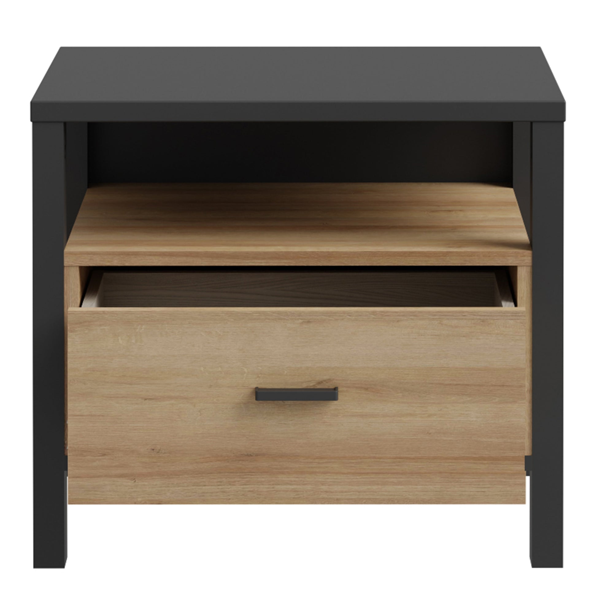 Cote | Furniture High Rock Bedside Table - Black & Oak High Rock, Bedside Tables 801hrkk011-m197