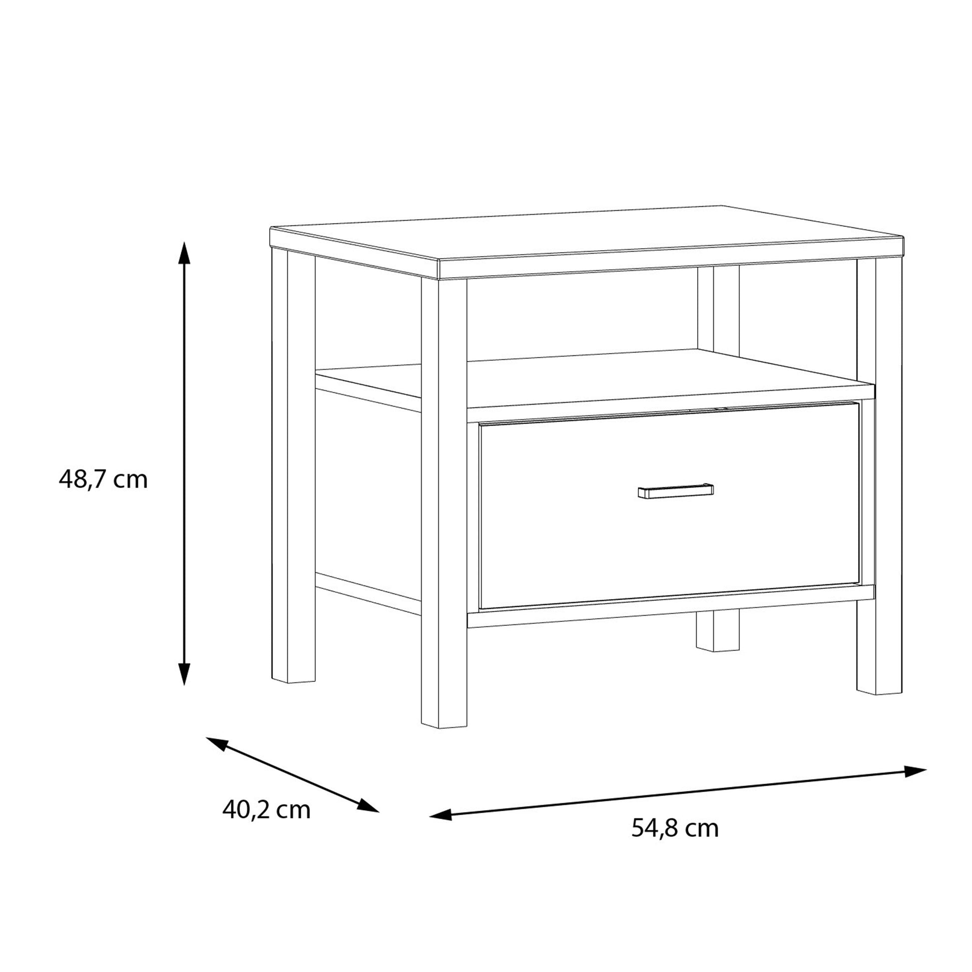 Cote | Furniture High Rock Bedside Table - Black & Oak High Rock, Bedside Tables 801hrkk011-m197