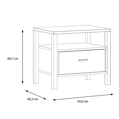 Cote | Furniture High Rock Bedside Table - Black & Oak High Rock, Bedside Tables 801hrkk011-m197