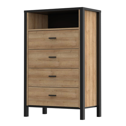 Cote | Furniture High Rock Chest of Drawers, 4 Drawer - Black & Oak High Rock, Chest of Drawers 801hrkk311-m197