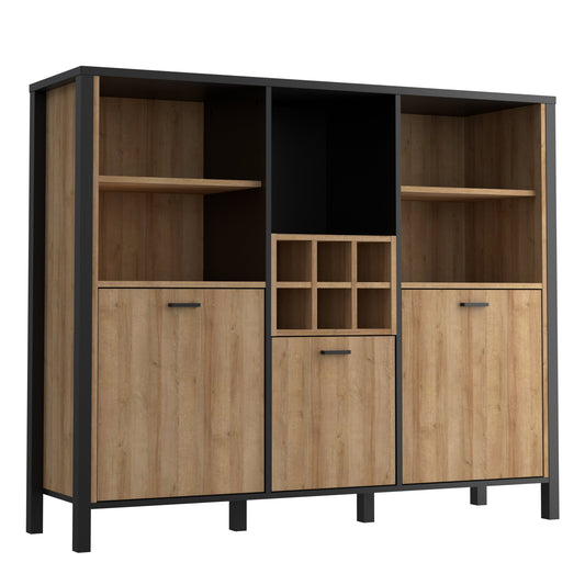 Cote | Furniture High Rock Shelf Unit - Black & Oak High Rock, Display Cabinets 801hrkr331-m197