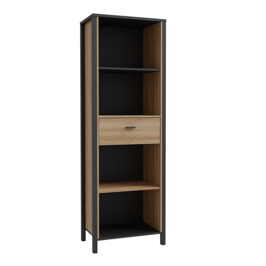 Cote | Furniture High Rock Shelf Unit, 1 Drawer - Black & Oak High Rock, Shelving 801hrkr711-m197