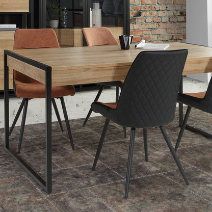 Cote | Furniture High Rock 4 Seater Dining Table (Includes 2 Drawers) - Black & Oak High Rock, Dining Tables 801hudt403-m219