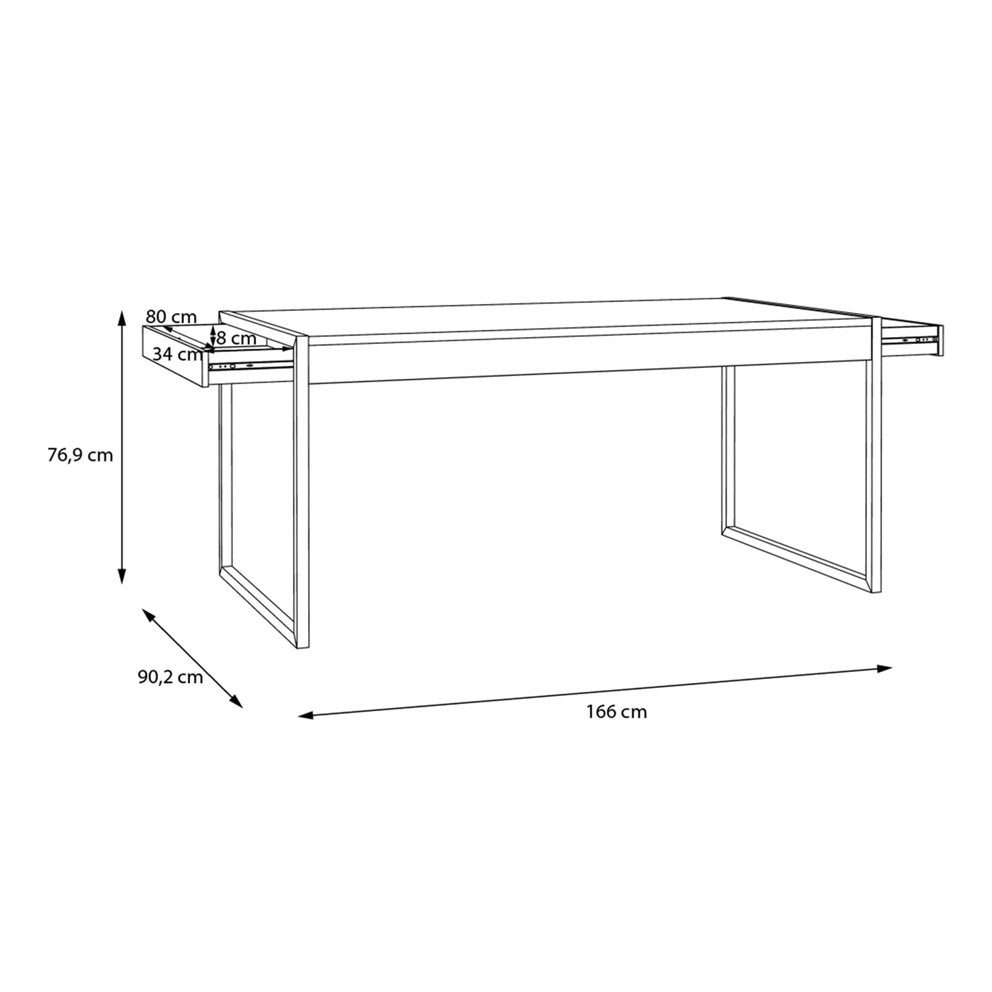 Cote | Furniture High Rock 4 Seater Dining Table (Includes 2 Drawers) - Black & Oak High Rock, Dining Tables 801hudt403-m219