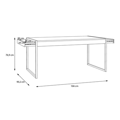 Cote | Furniture High Rock 4 Seater Dining Table (Includes 2 Drawers) - Black & Oak High Rock, Dining Tables 801hudt403-m219