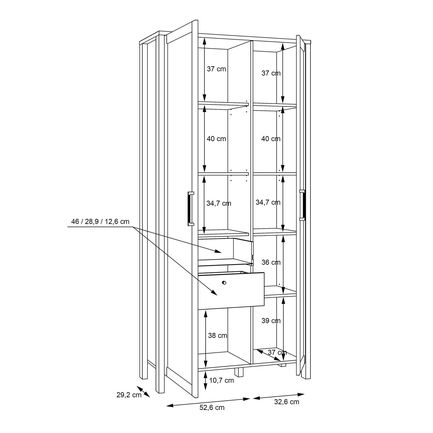 Cote | Furniture Malte Brun Display Cabinet - Oak Malte Brun, Display Cabinets 801mtbv721r-d84