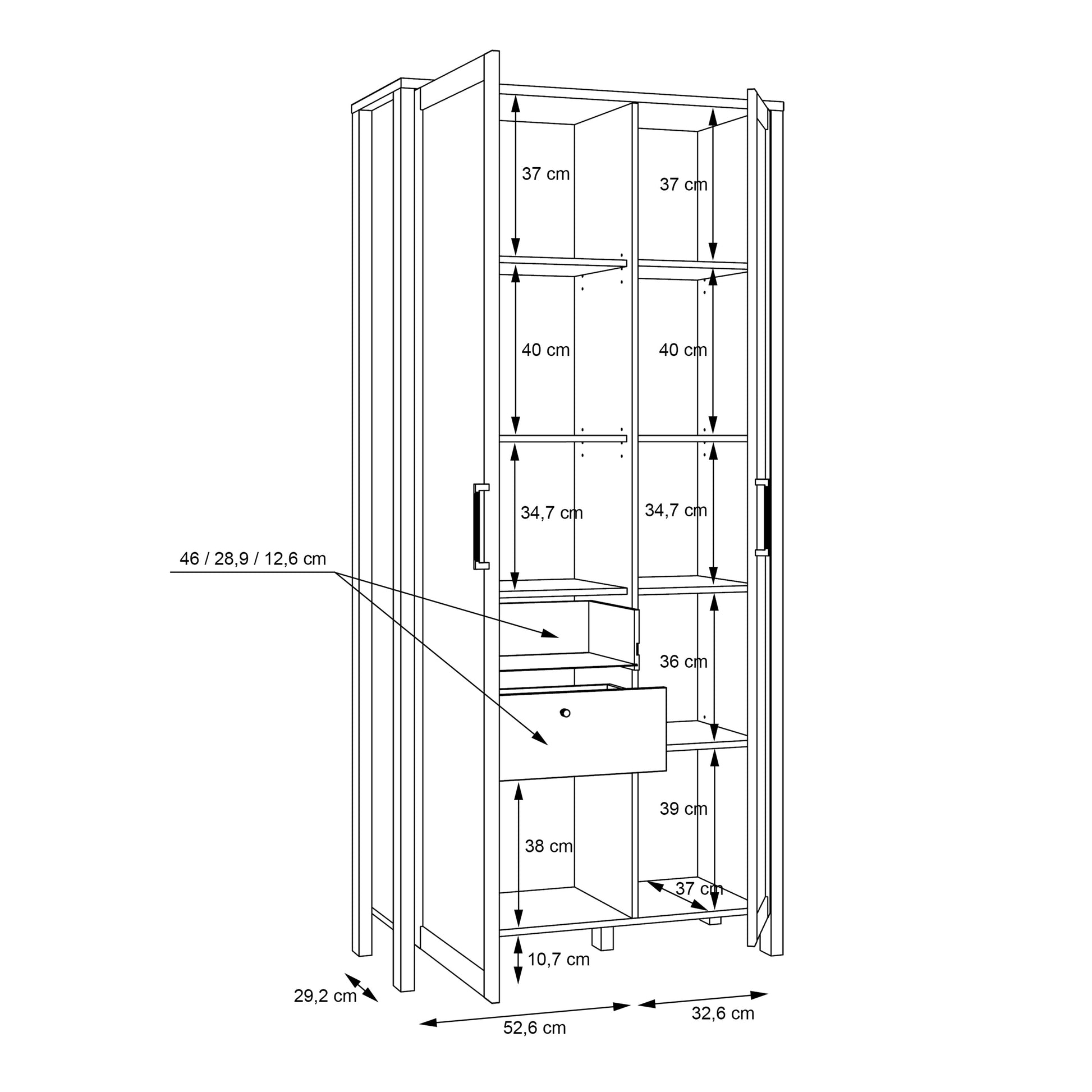 Cote | Furniture Malte Brun Display Cabinet - Oak Malte Brun, Display Cabinets 801mtbv721r-d84